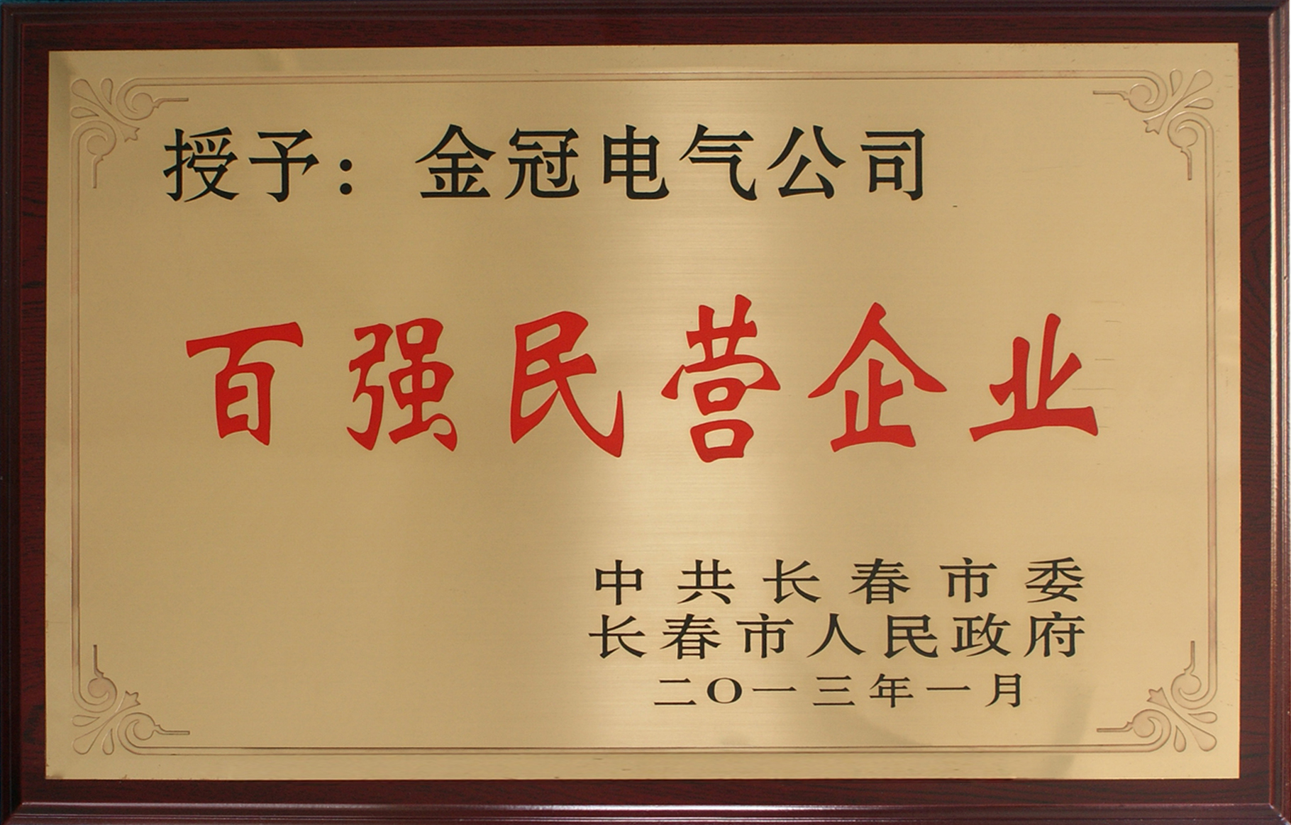 2013年長春市百強民營企業